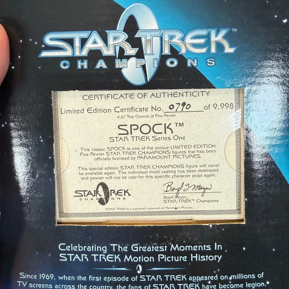 Star Trek Spock Pewter‎ Figure Ltd Ed 0790/9998 Champions 1979 Motion Pic